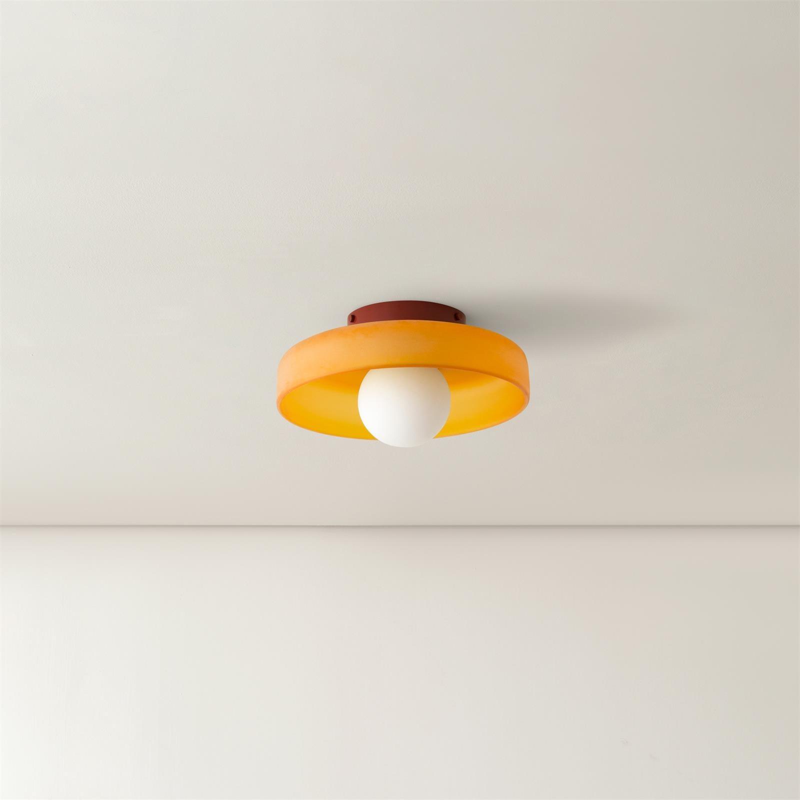 Diroxen Ceiling Lamp Orange Ring Playful Sculptural