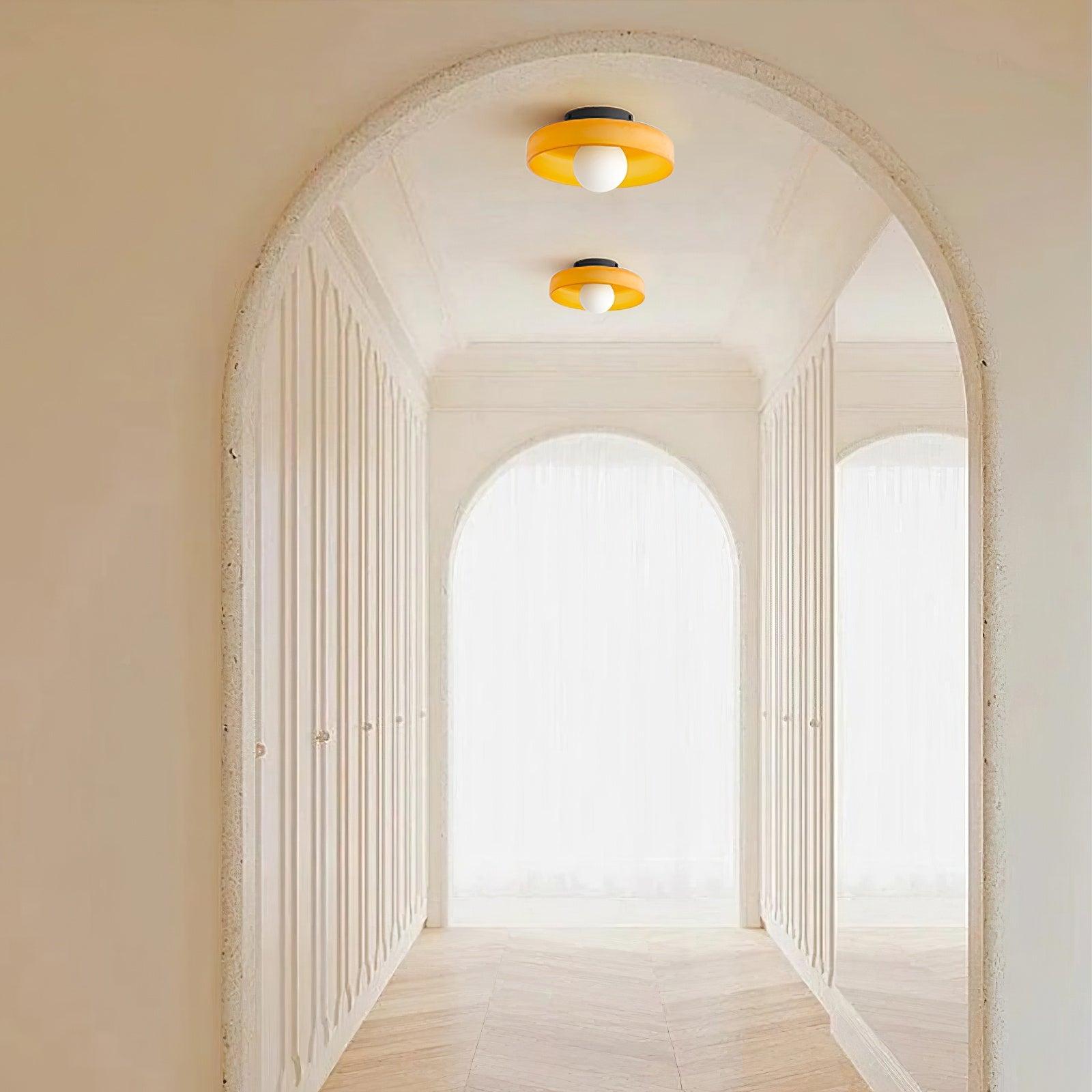 Diroxen Ceiling Lamp Orange Ring Playful Sculptural