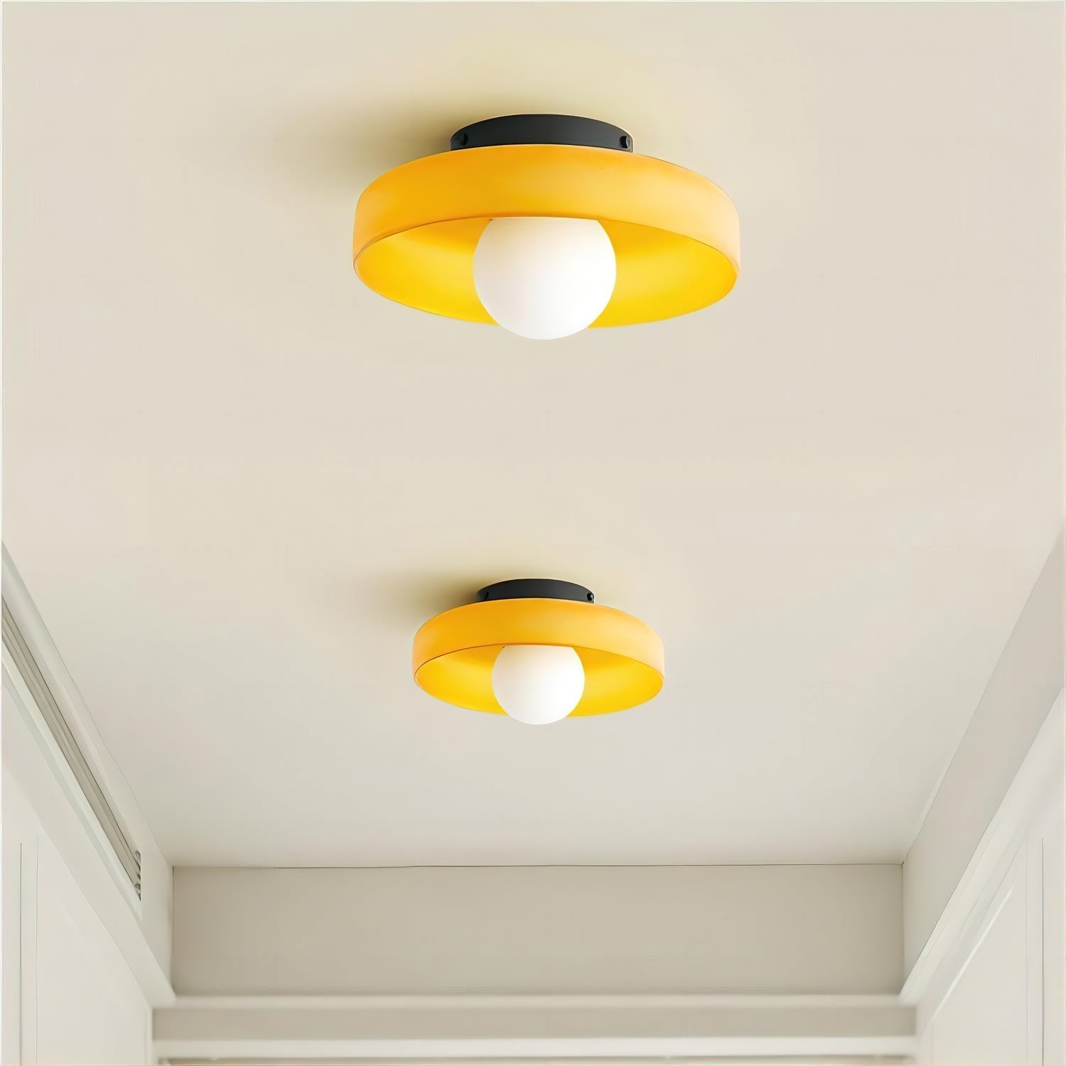 Diroxen Ceiling Lamp Orange Ring Playful Sculptural