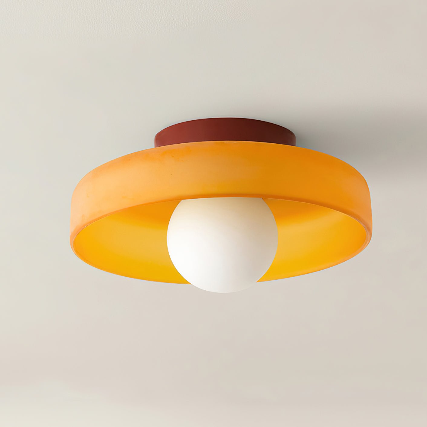 Diroxen Ceiling Lamp Orange Ring Playful Sculptural