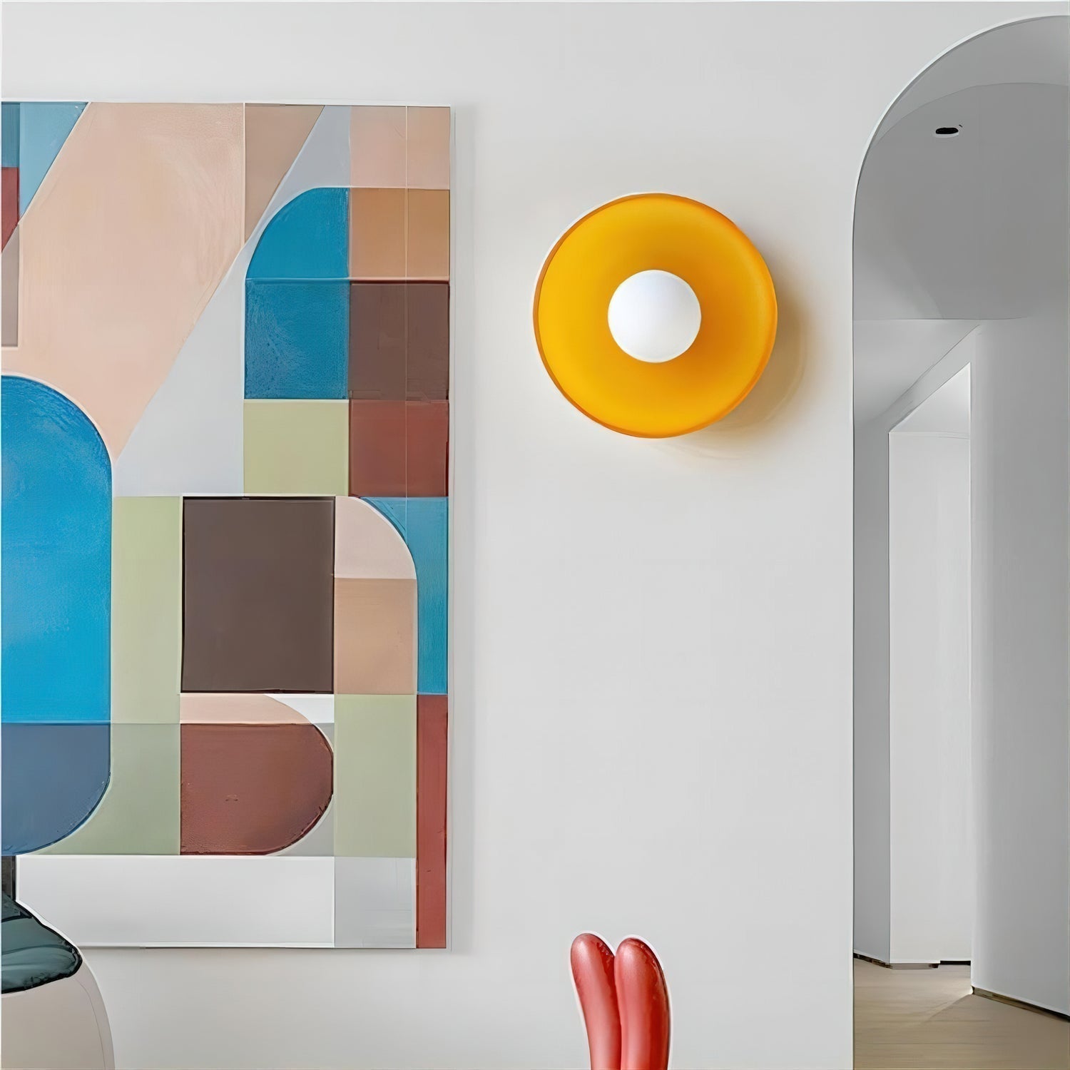 Diroxen Ceiling Lamp Orange Ring Playful Sculptural