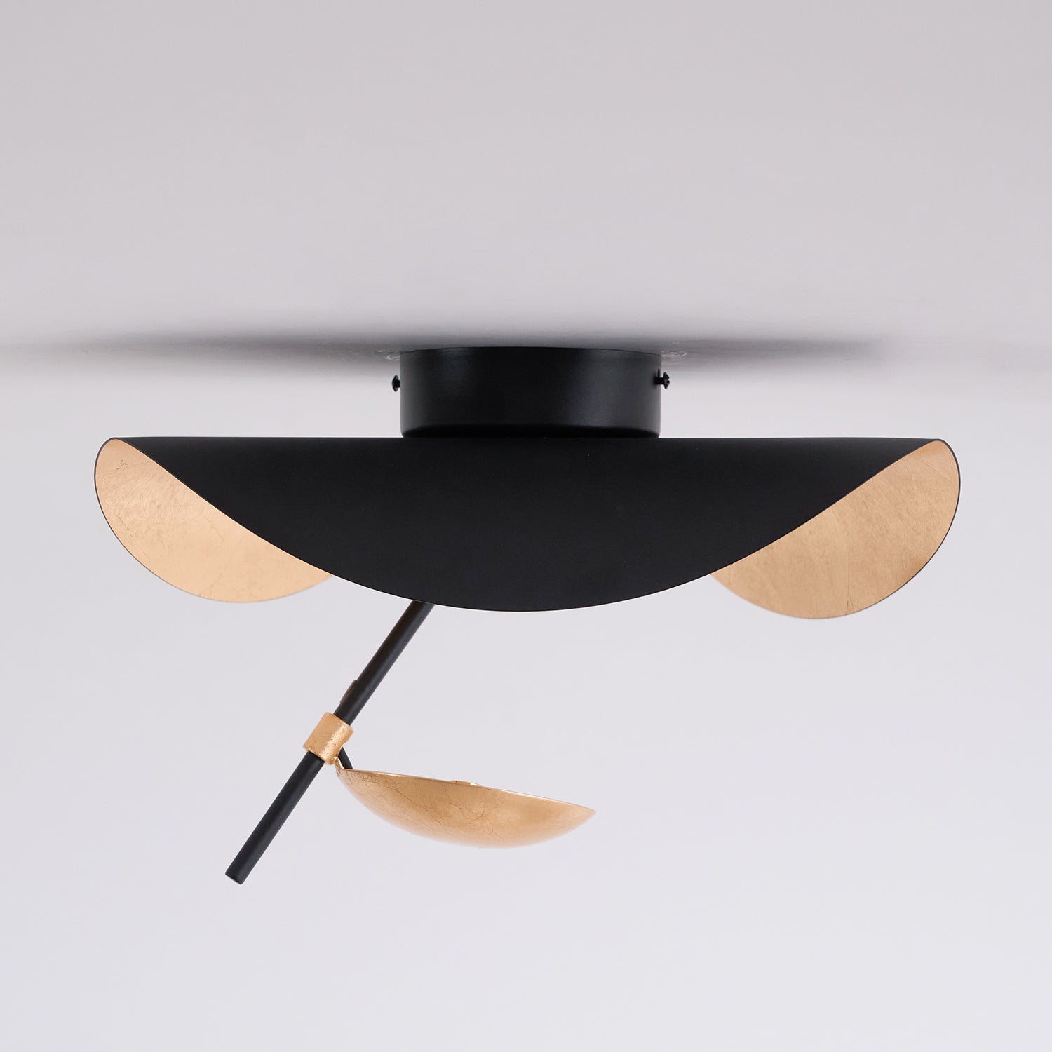 Solenena Ceiling Lamp Curved Shade and Gold Interior