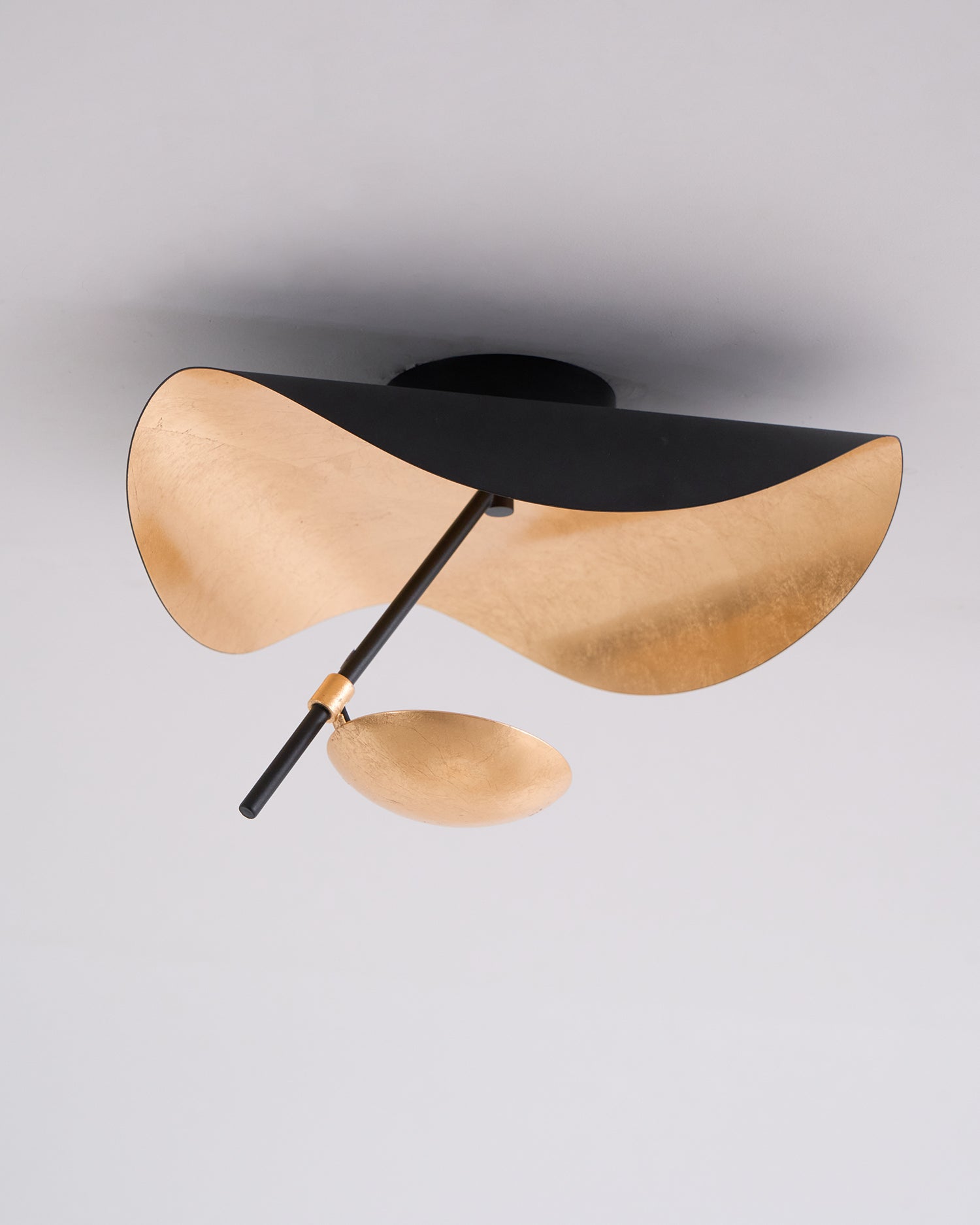Solenena Ceiling Lamp Curved Shade and Gold Interior