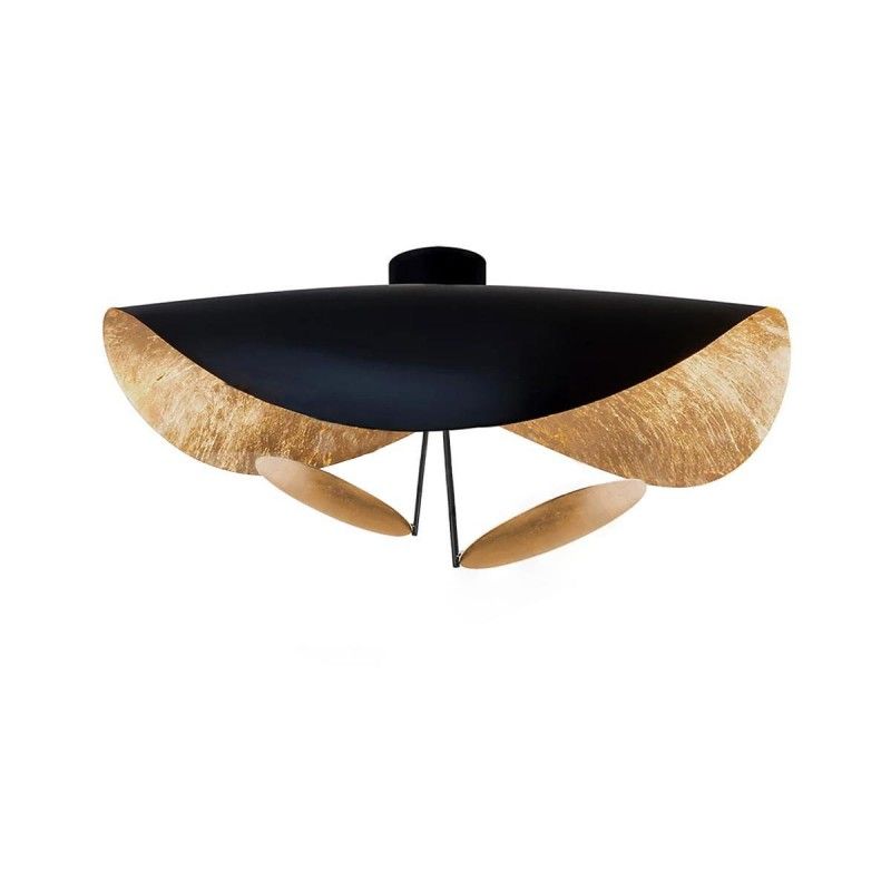Solenena Ceiling Lamp Curved Shade and Gold Interior