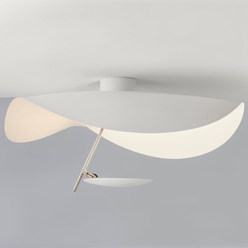 Solenena Ceiling Lamp Curved Shade and Gold Interior
