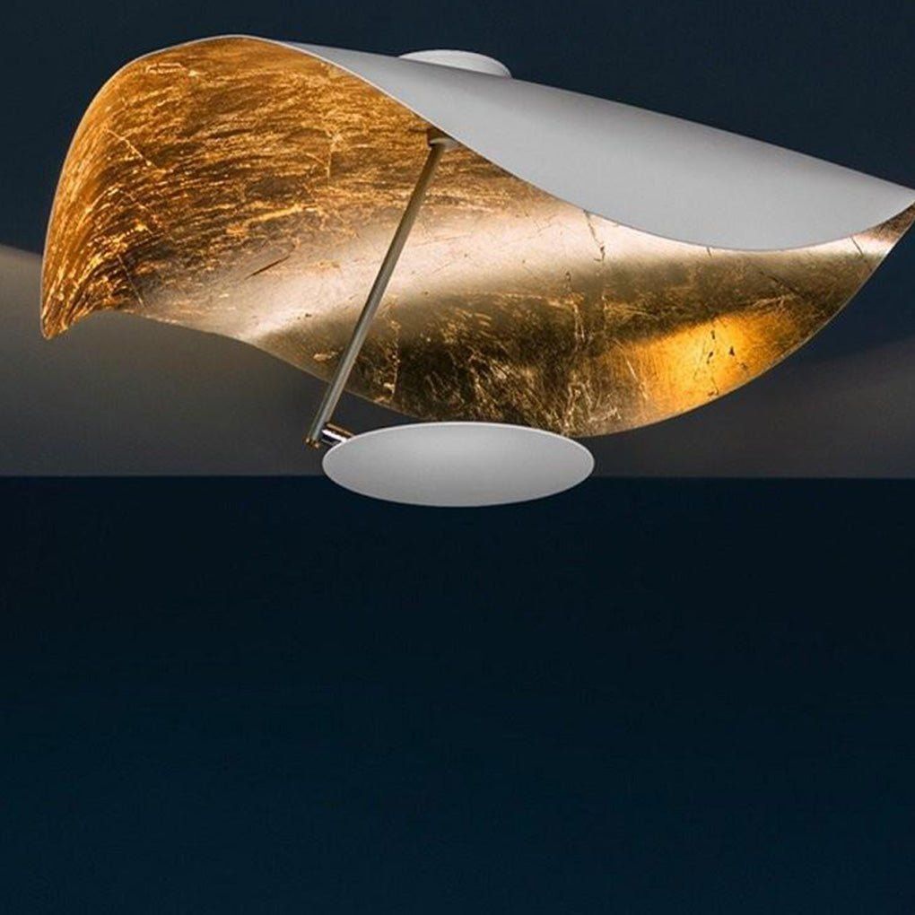 Solenena Ceiling Lamp Curved Shade and Gold Interior