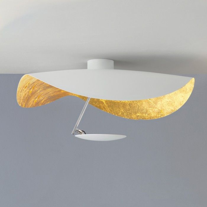 Solenena Ceiling Lamp Curved Shade and Gold Interior