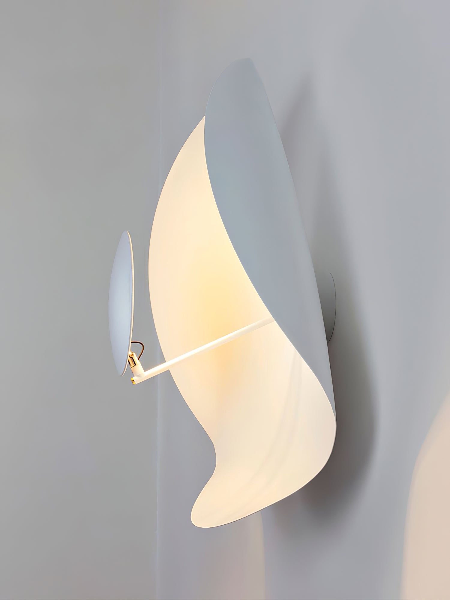 Solenena Ceiling Lamp Curved Shade and Gold Interior