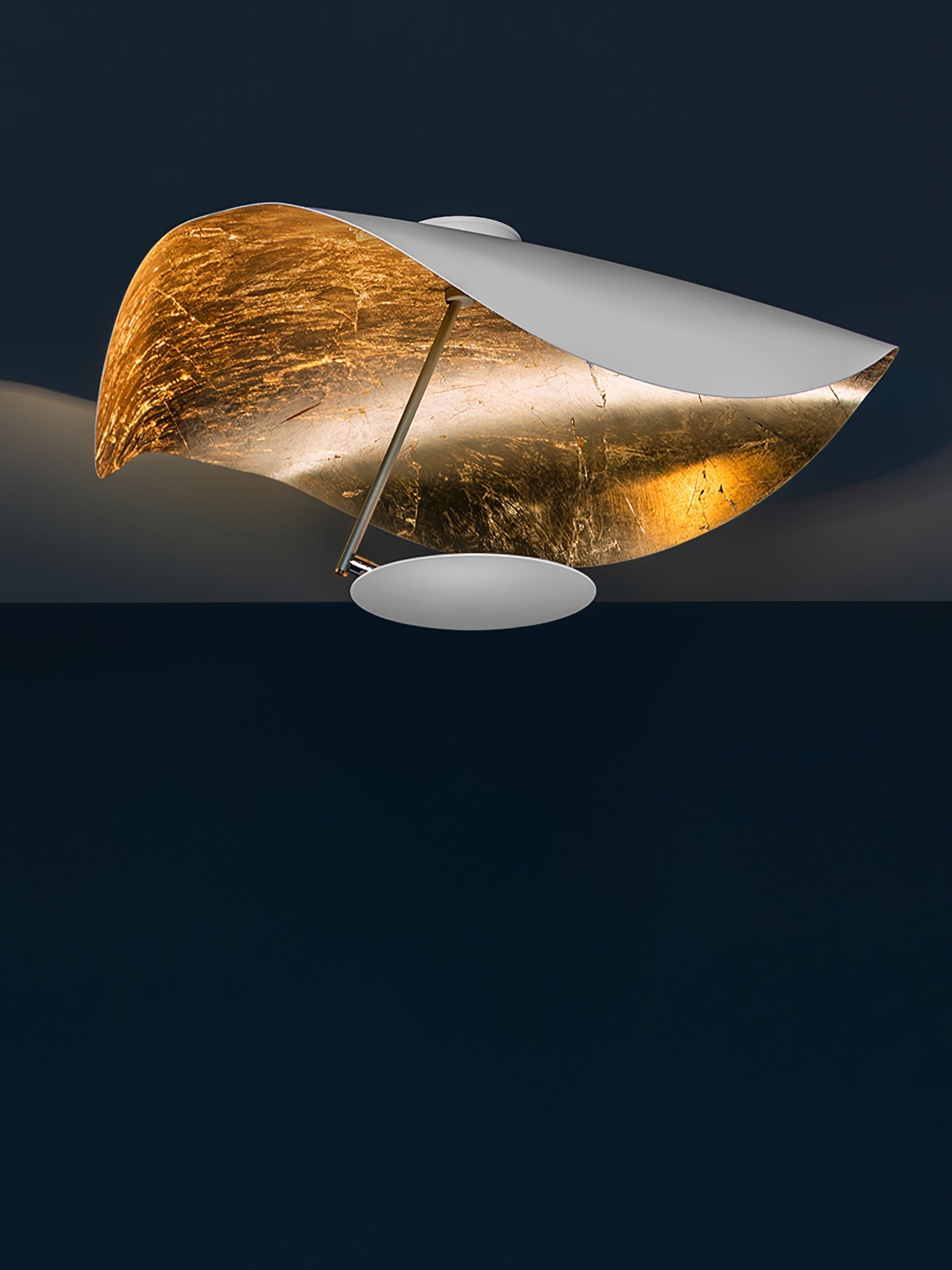 Solenena Ceiling Lamp Curved Shade and Gold Interior