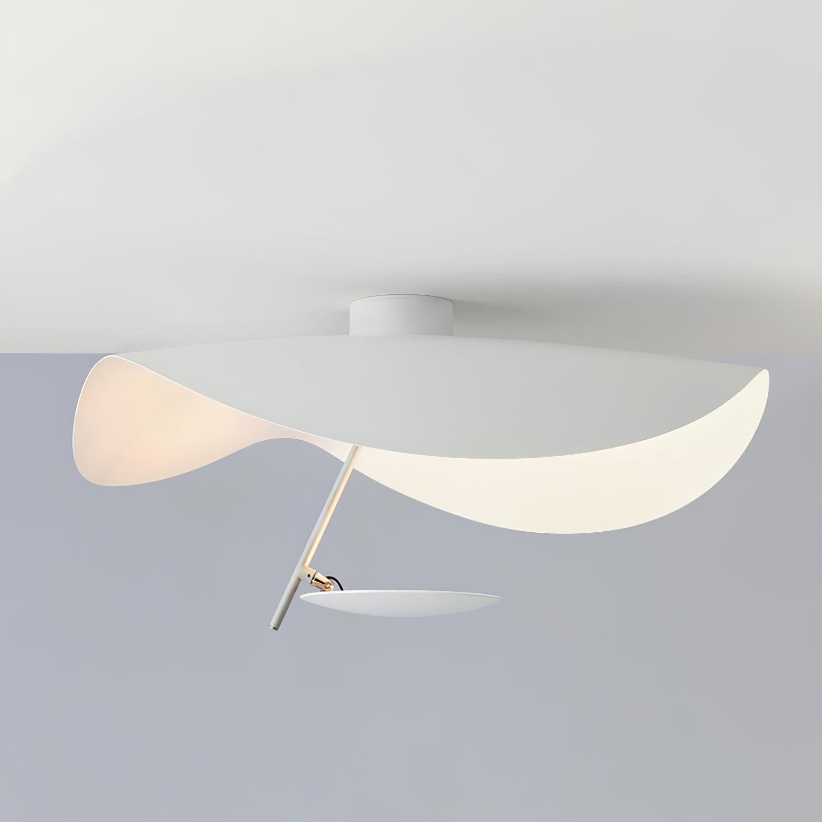 Solenena Ceiling Lamp Curved Shade and Gold Interior