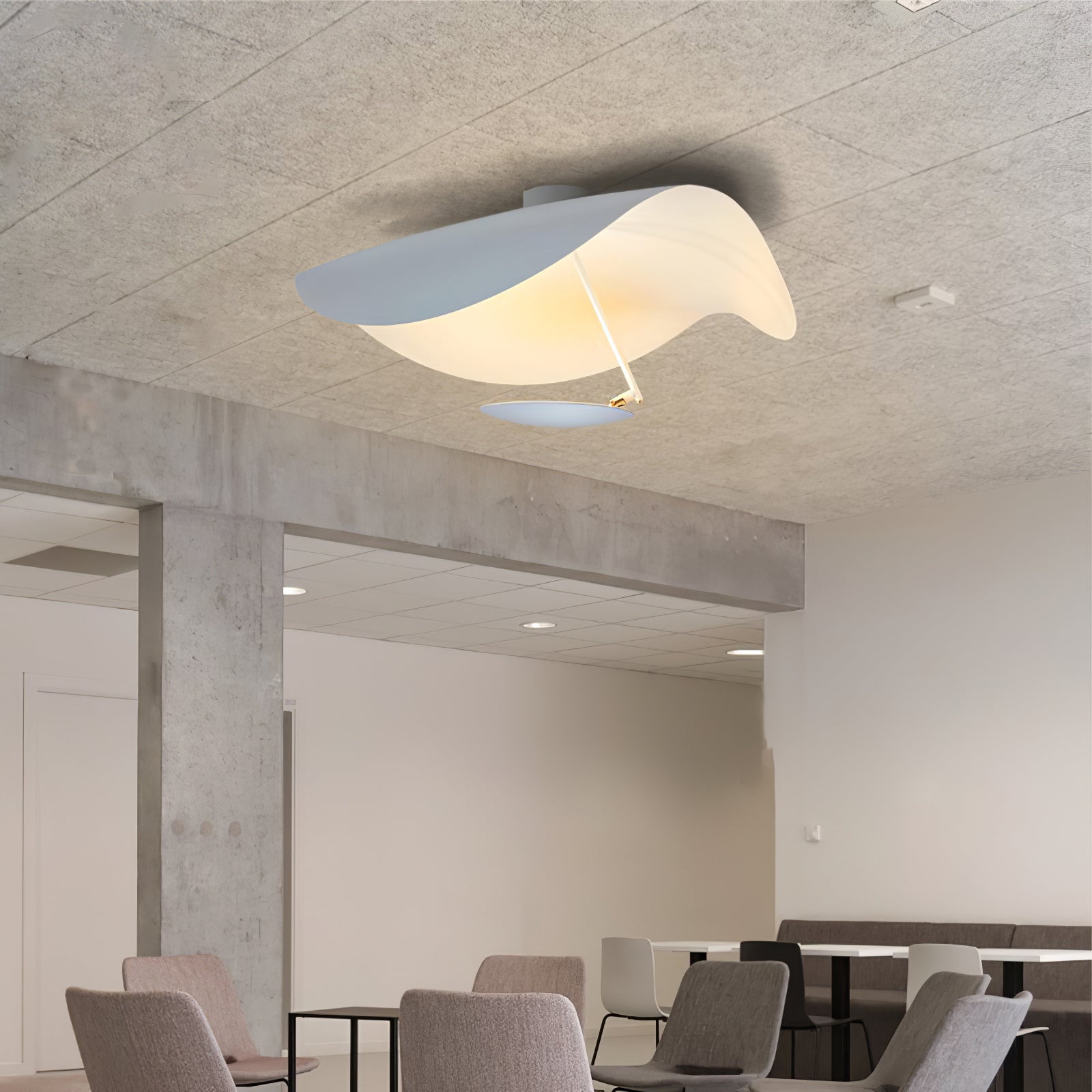 Solenena Ceiling Lamp Curved Shade and Gold Interior