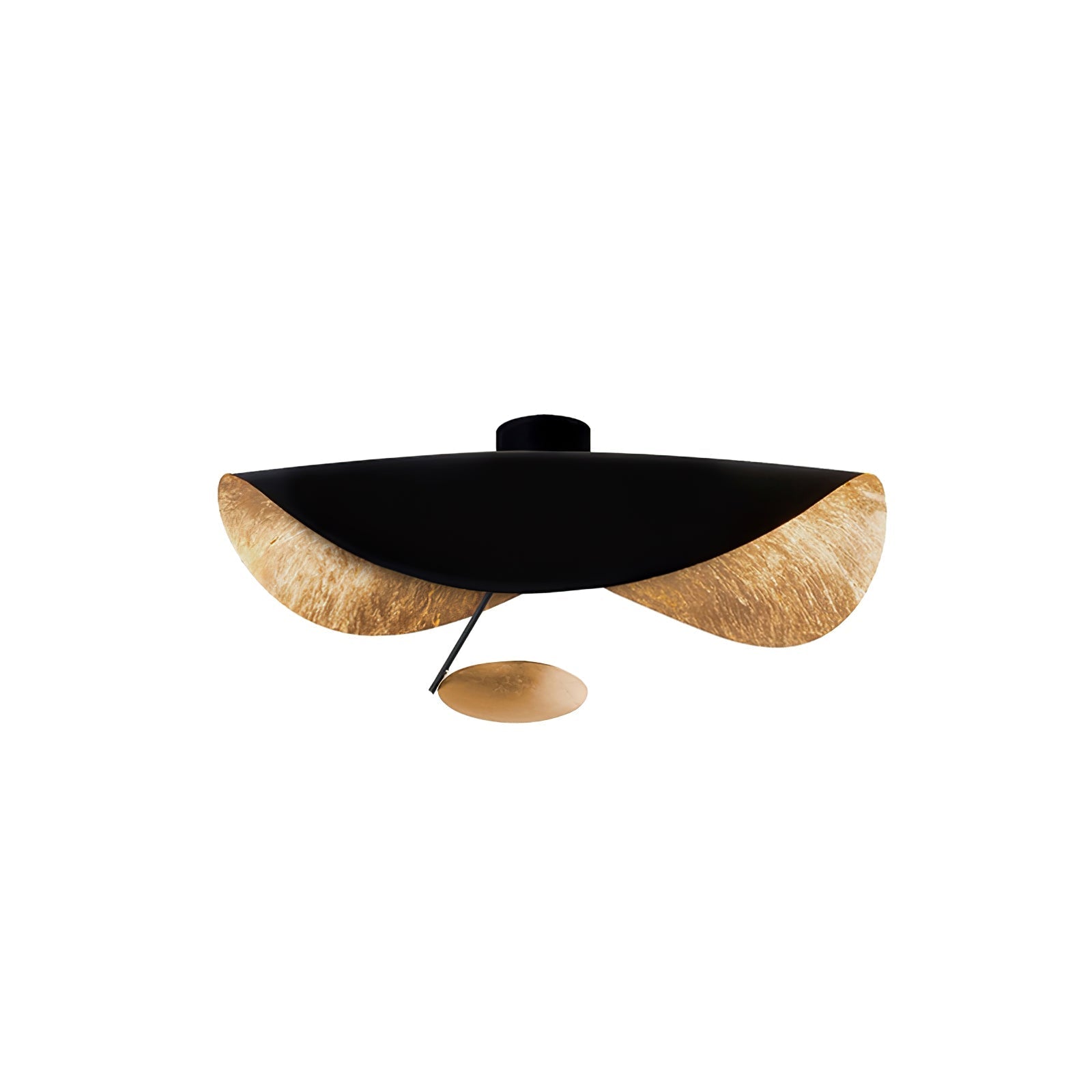 Solenena Ceiling Lamp Curved Shade and Gold Interior