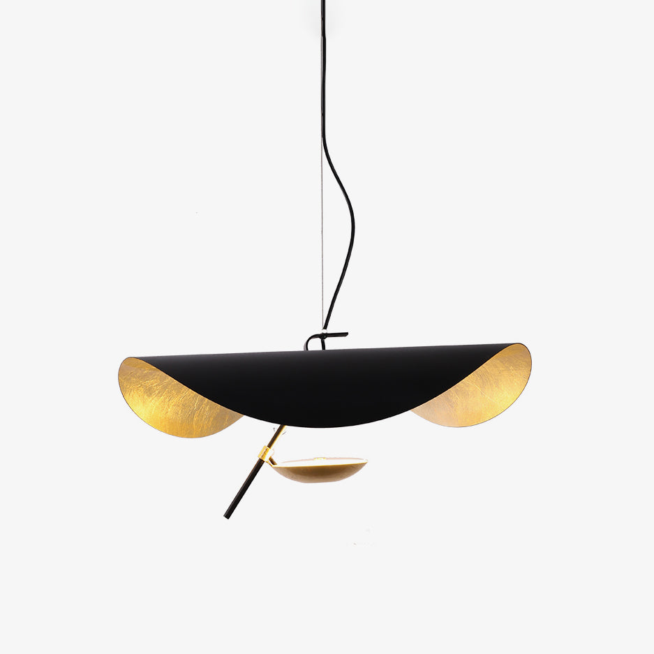 Aurisina Pendant Lamp Black Gold Curved Shade