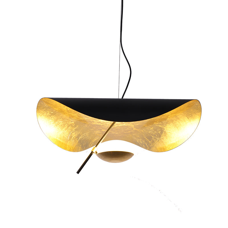 Aurisina Pendant Lamp Black Gold Curved Shade
