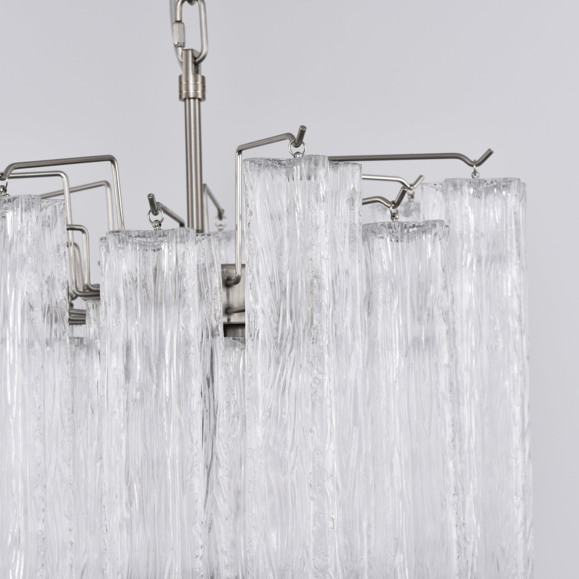 Celorora Chandelier Clear Murano Glass Tube Tiered Modern