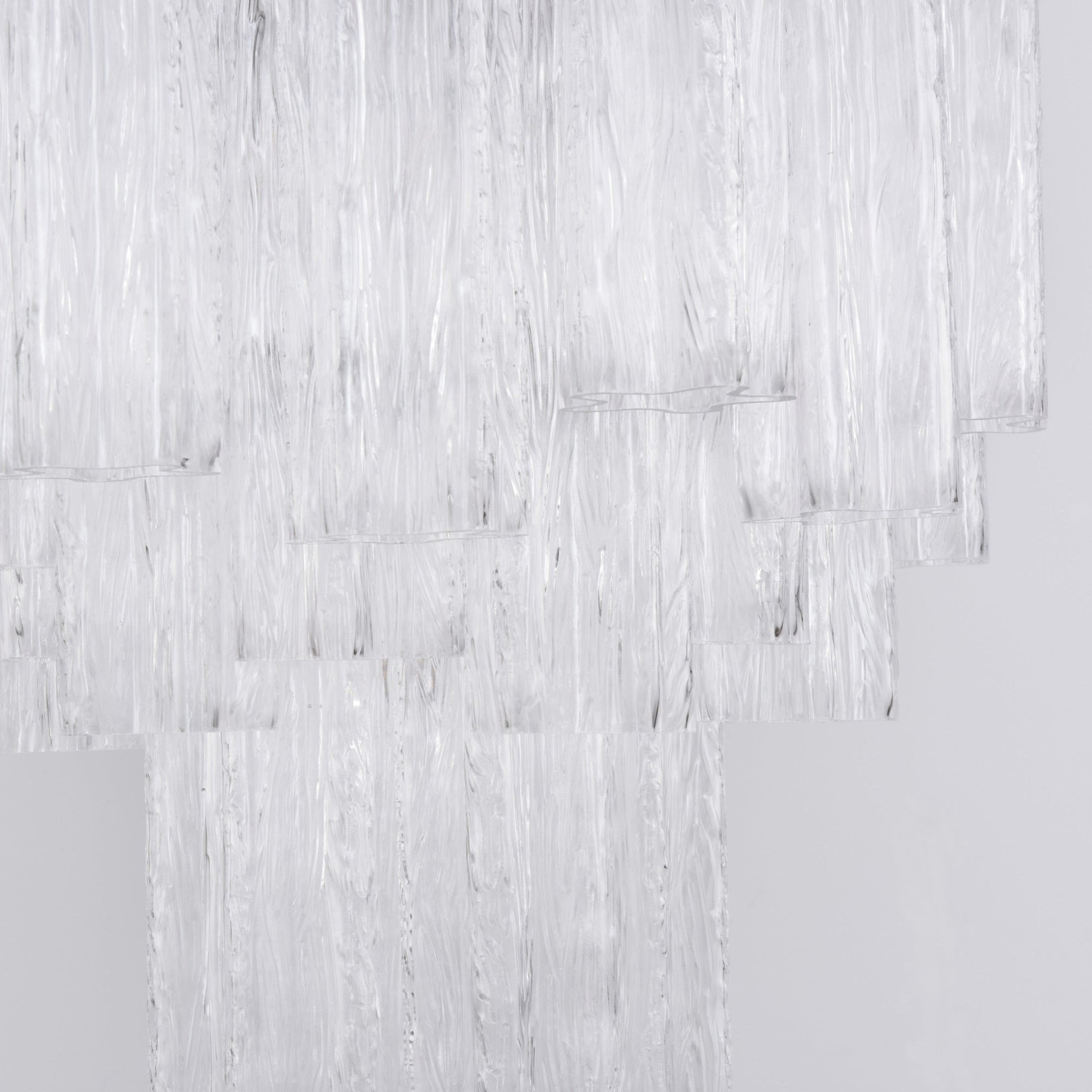 Celorora Chandelier Clear Murano Glass Tube Tiered Modern