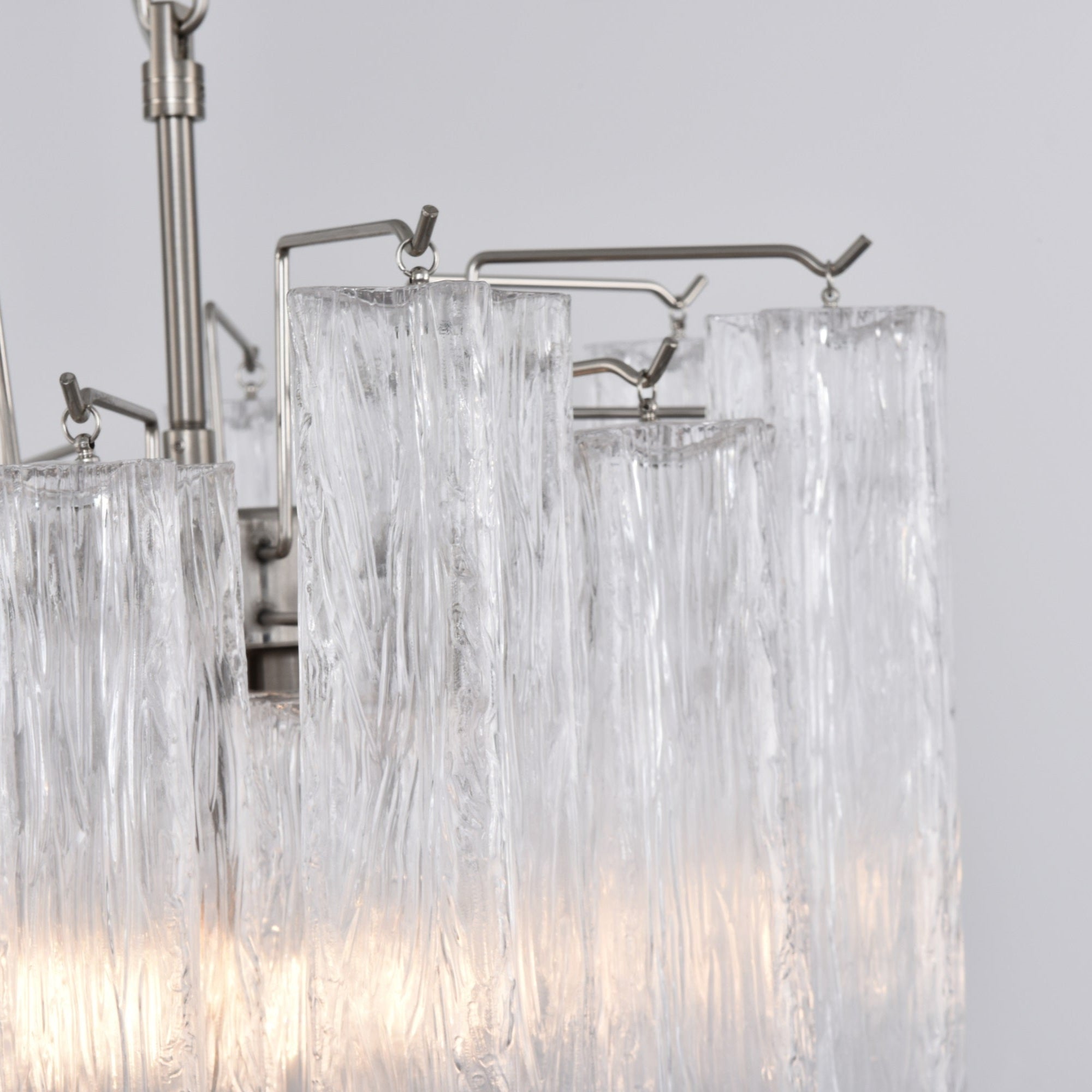 Celorora Chandelier Clear Murano Glass Tube Tiered Modern
