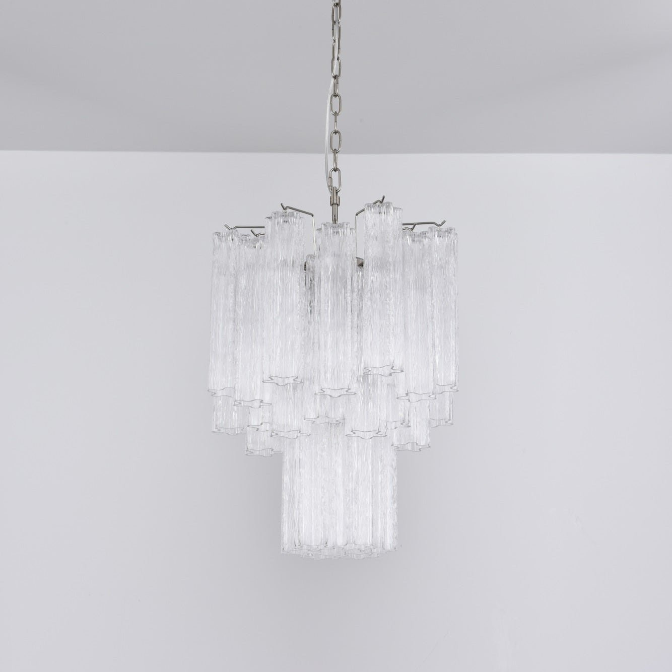 Celorora Chandelier Clear Murano Glass Tube Tiered Modern