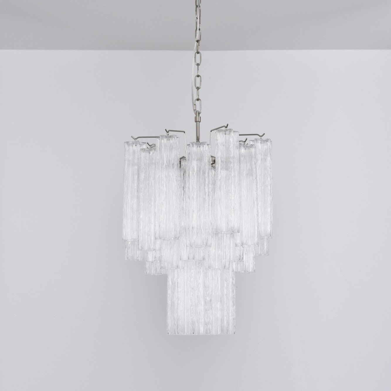 Celorora Chandelier Clear Murano Glass Tube Tiered Modern