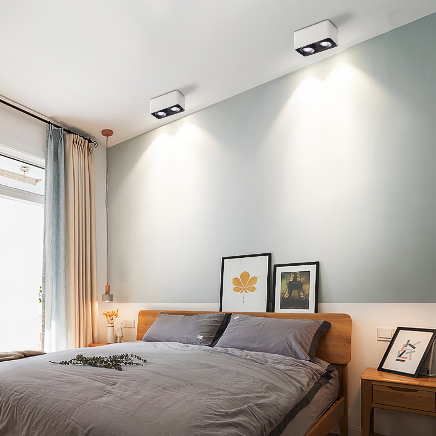 Solara Spotlight Surface Mount Twin LED Angular Minimalist - Neutral Decor