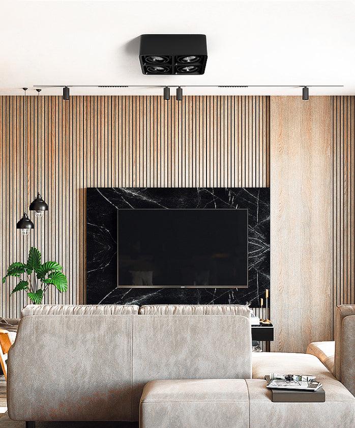 Solara Spotlight Surface Mount Twin LED Angular Minimalist - Neutral Decor