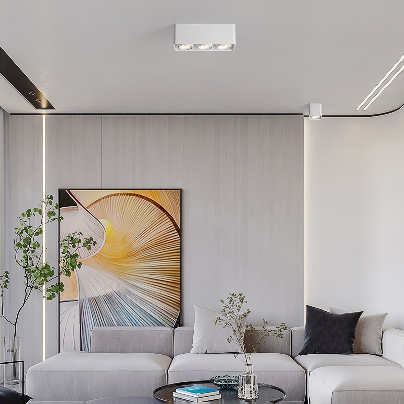 Solara Spotlight Surface Mount Twin LED Angular Minimalist - Neutral Decor