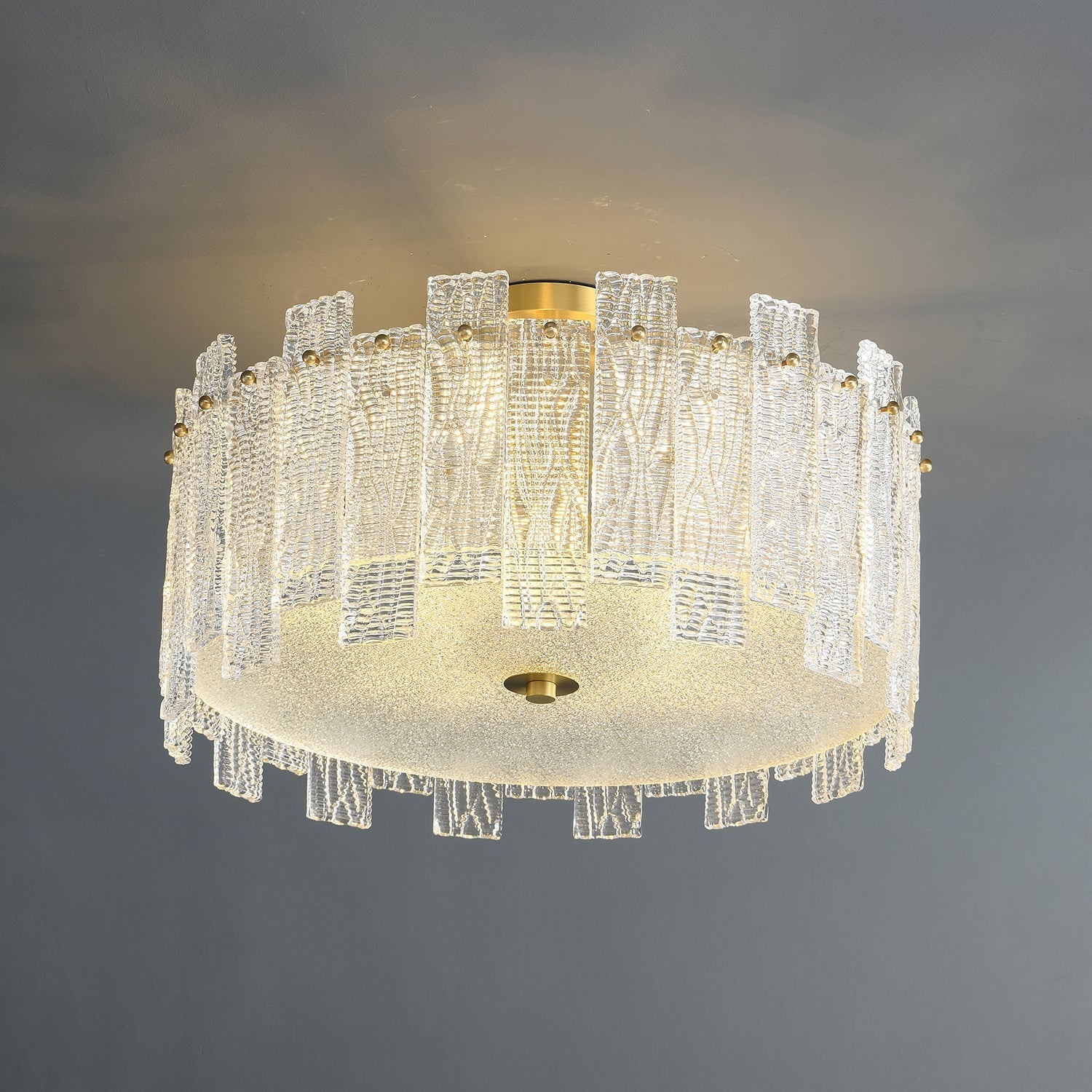 Symiror Postmodern Luxury Brass Glass Ceiling Light