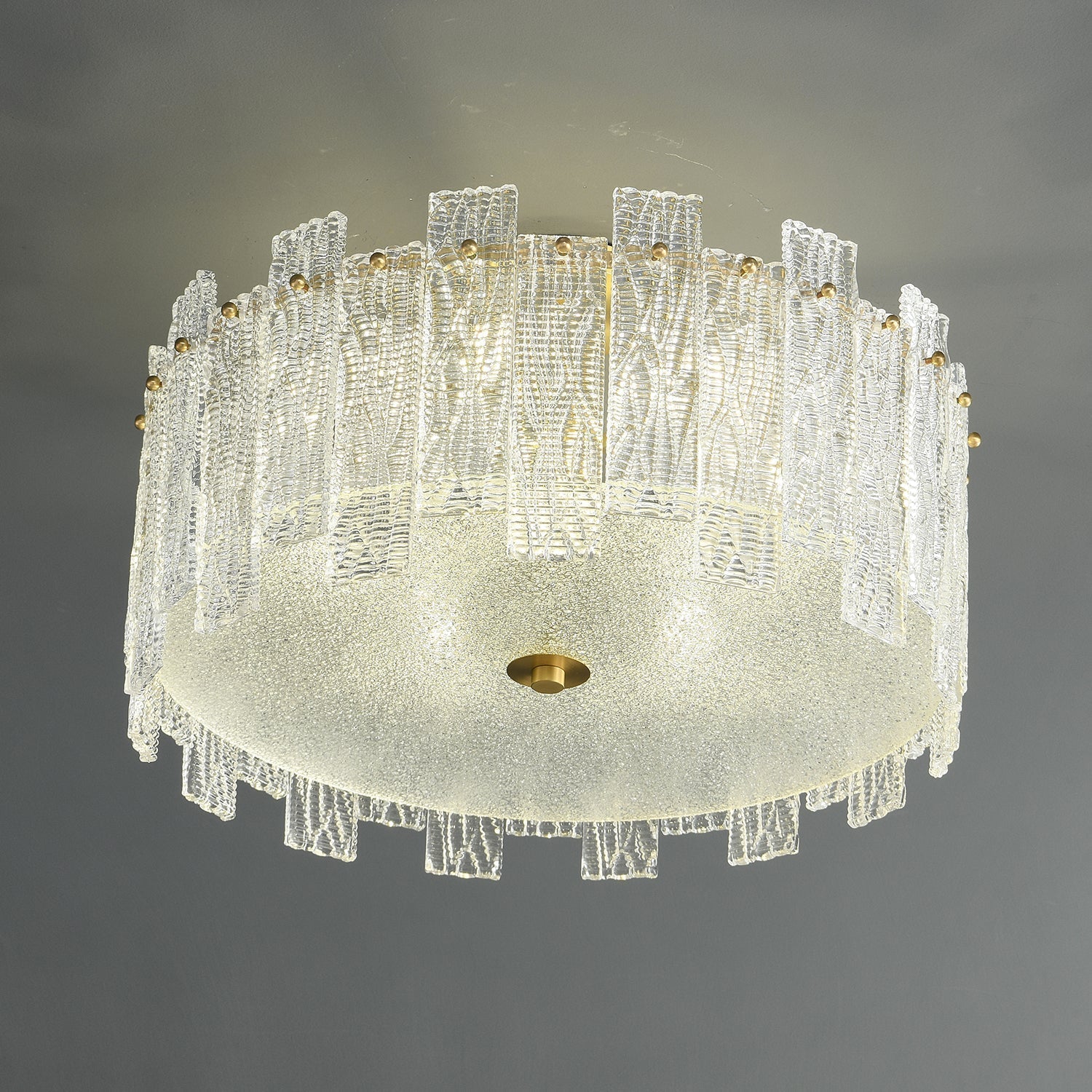 Symiror Postmodern Luxury Brass Glass Ceiling Light