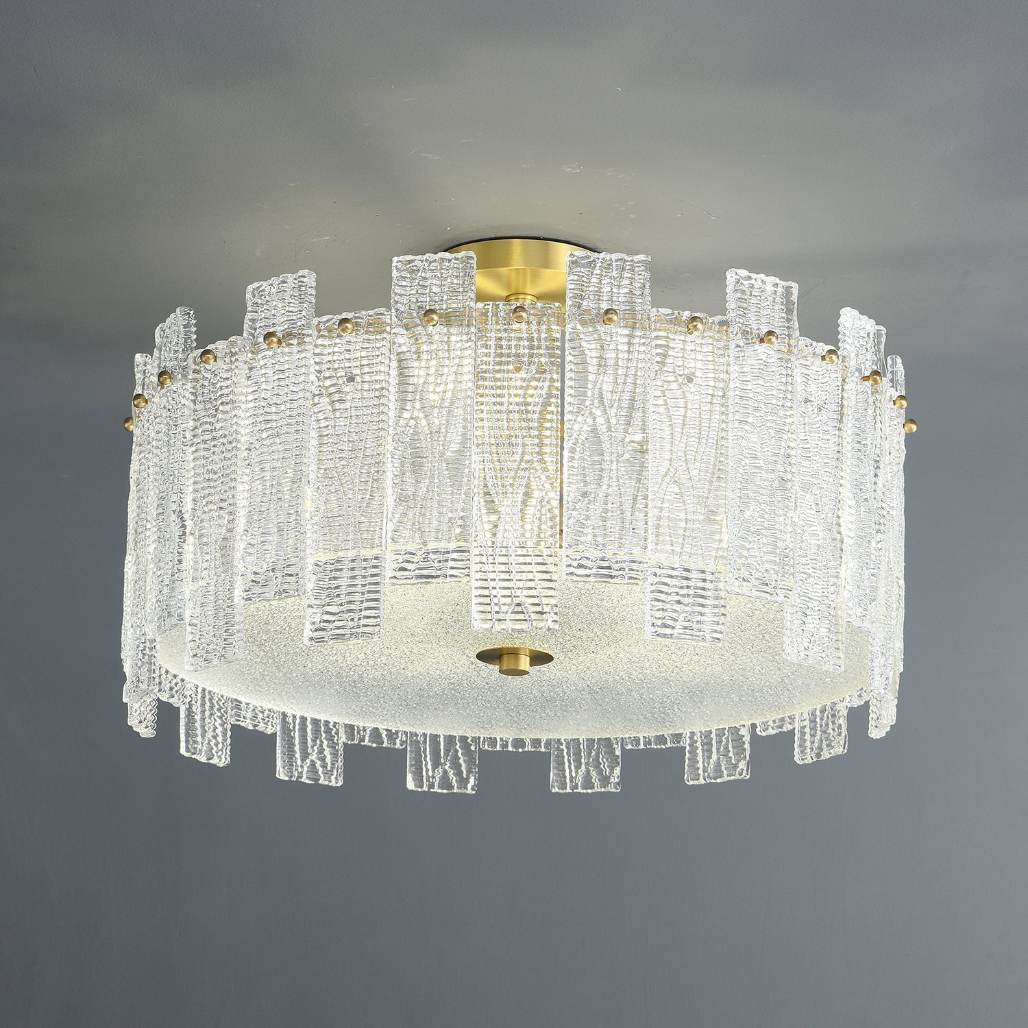 Symiror Postmodern Luxury Brass Glass Ceiling Light