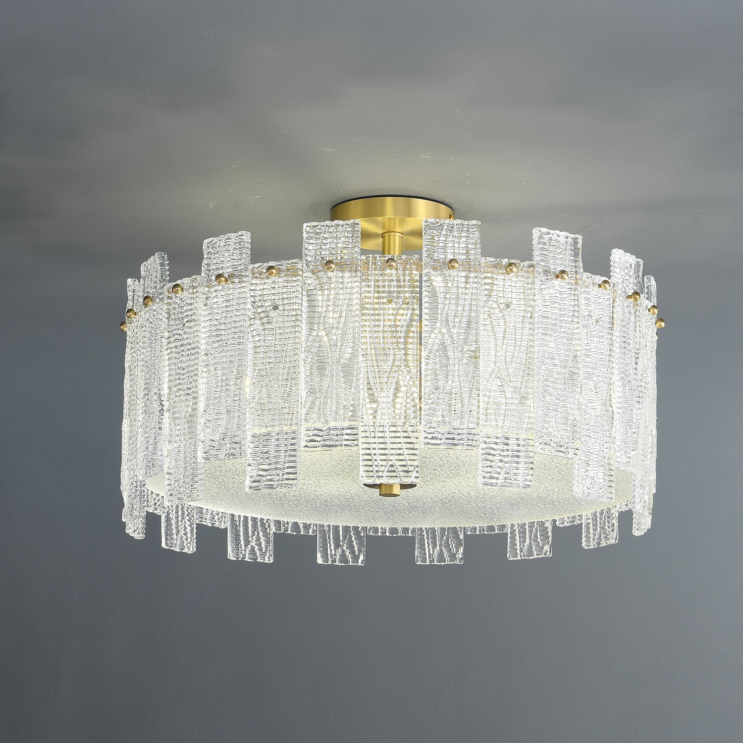 Symiror Postmodern Luxury Brass Glass Ceiling Light