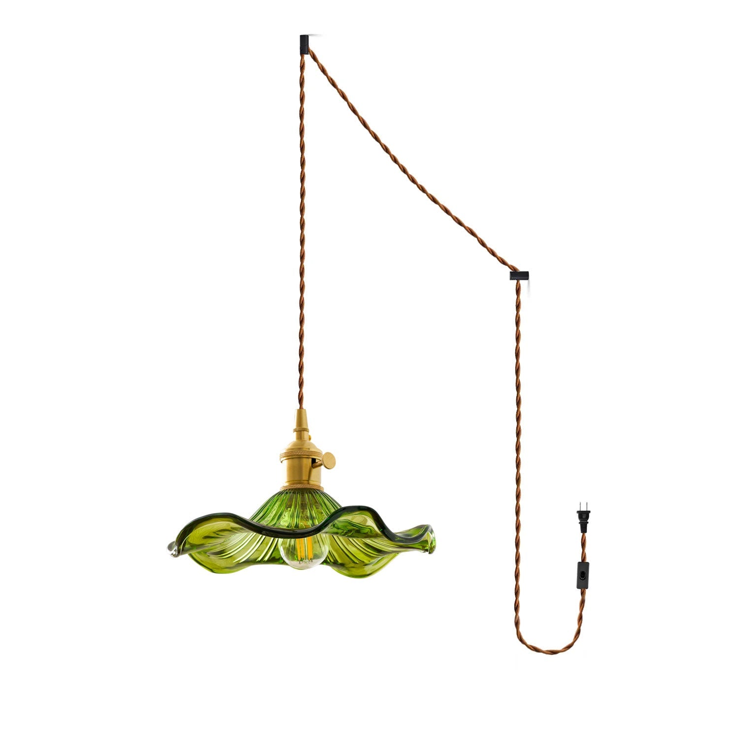 Pineridge Glass Hibiscus Flower Pendant Light
