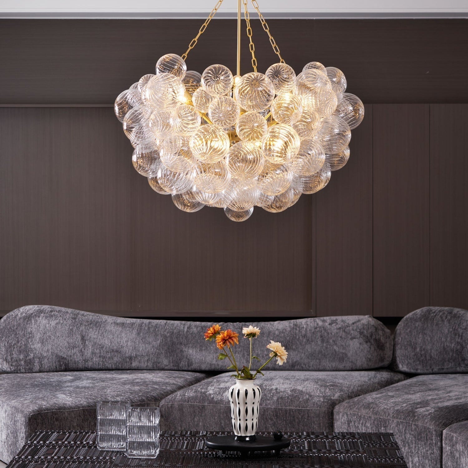Aurora Chandelier Glass Ball Bubble Modern - Neutral Decor
