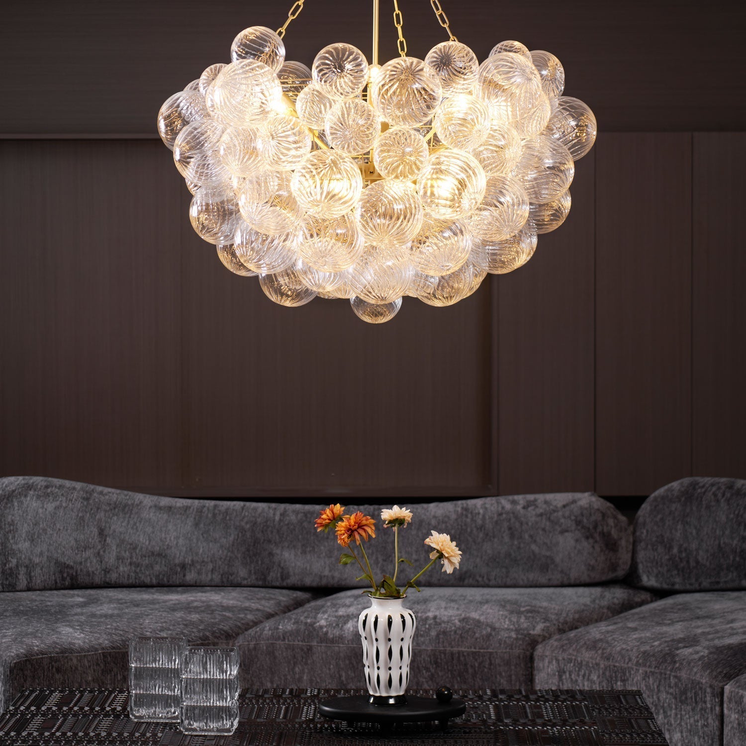 Aurora Chandelier Glass Ball Bubble Modern - Neutral Decor