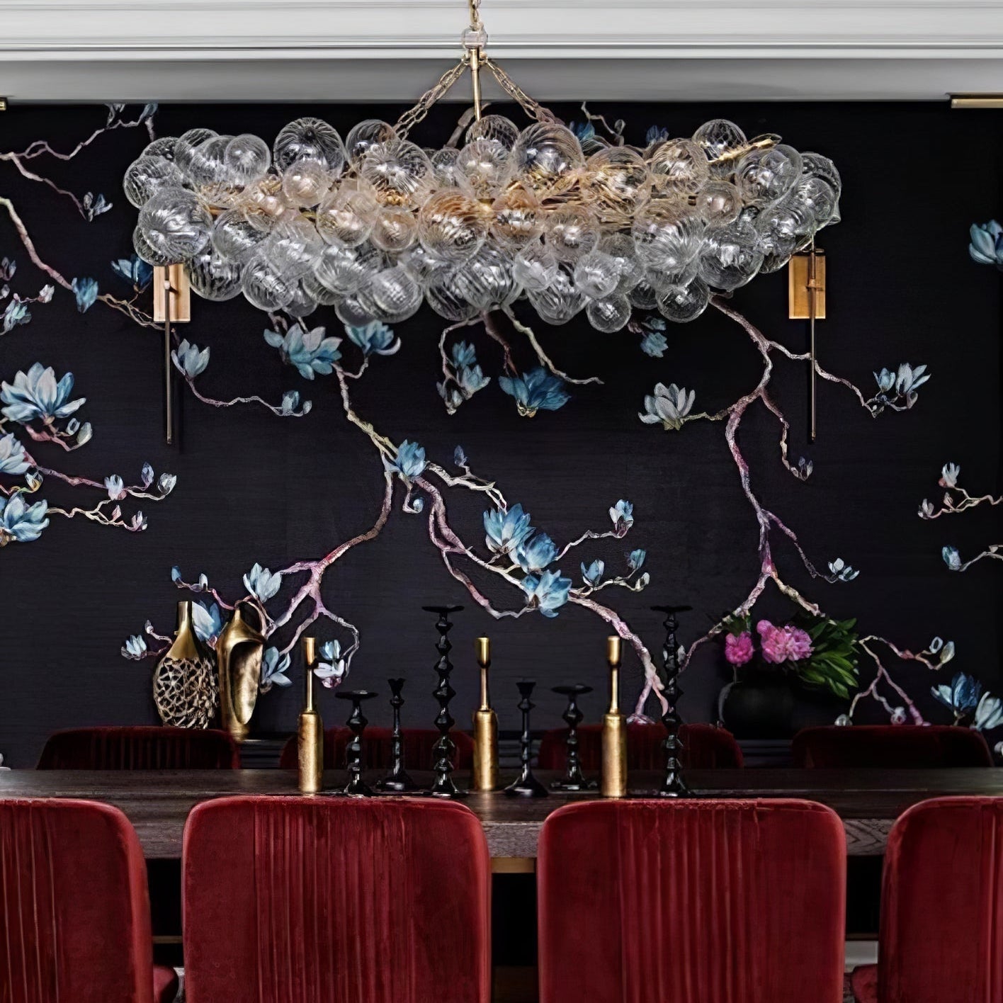 Aurora Chandelier Glass Ball Bubble Modern - Neutral Decor