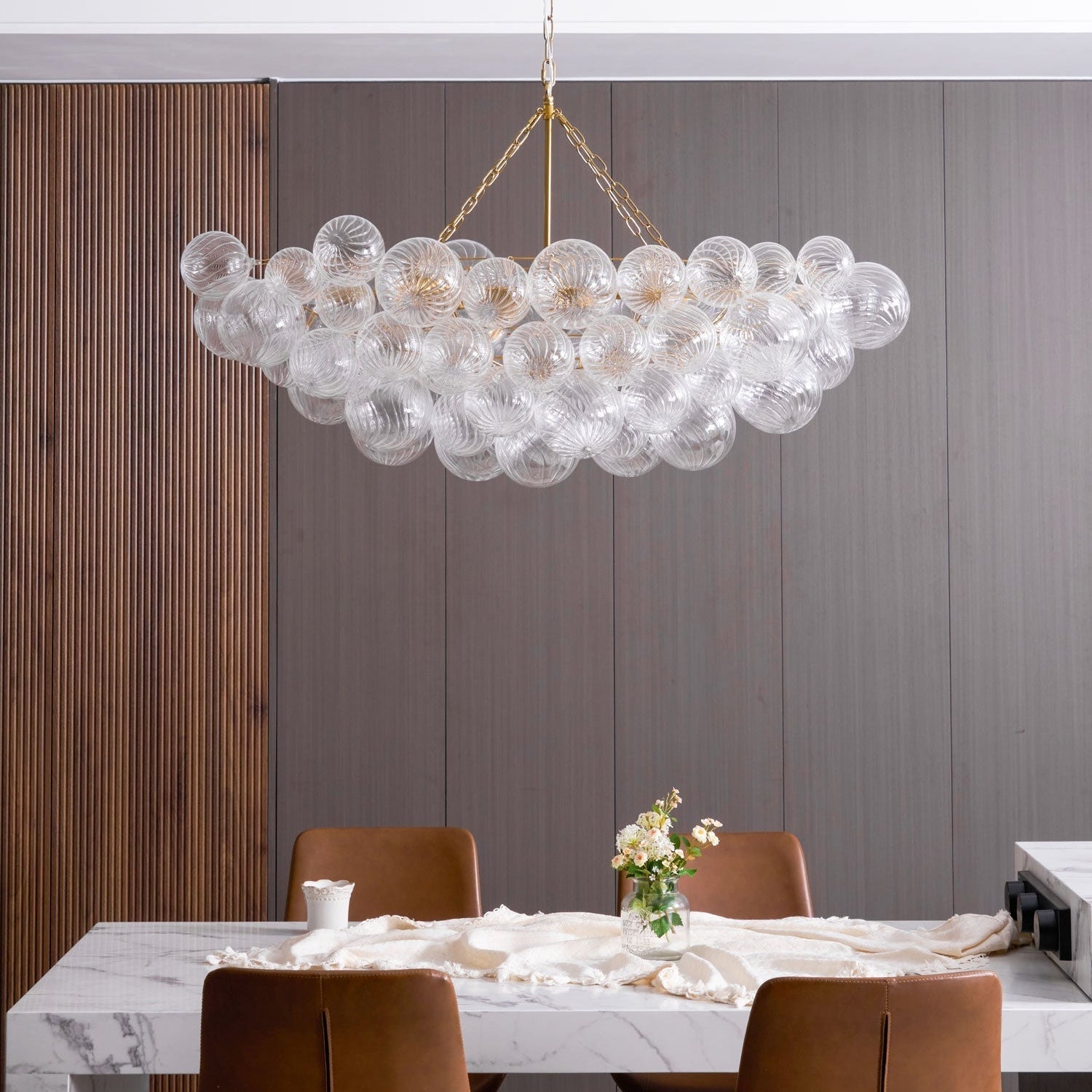 Aurora Chandelier Glass Ball Bubble Modern - Neutral Decor