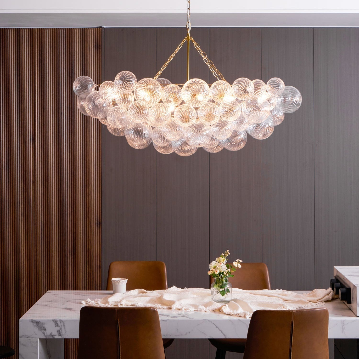 Aurora Chandelier Glass Ball Bubble Modern - Neutral Decor