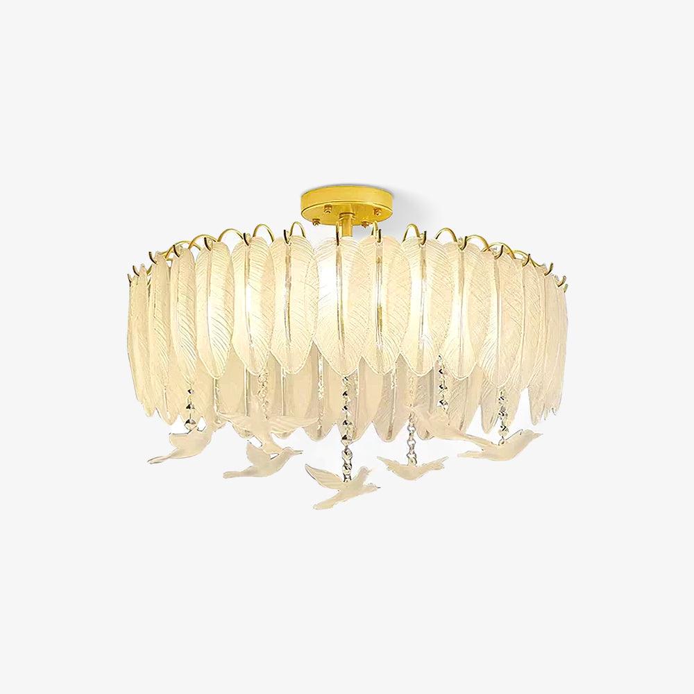 Eiriselle Ceiling Lamp Glass Feather Bird Elegant
