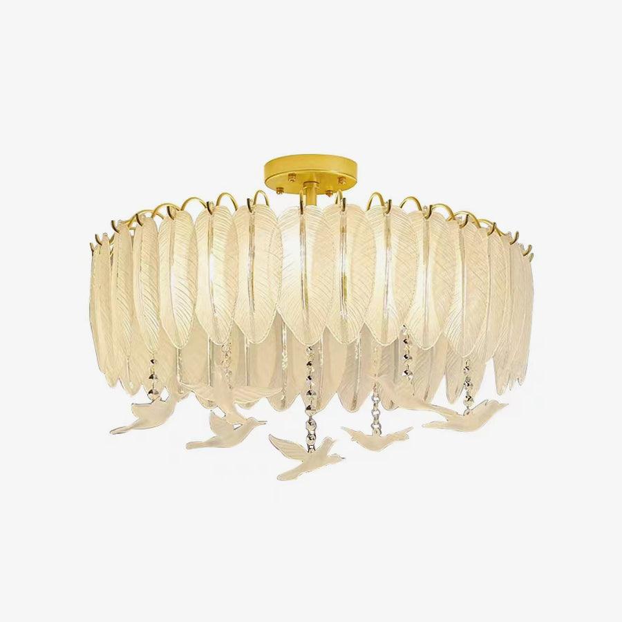 Eiriselle Ceiling Lamp Glass Feather Bird Elegant