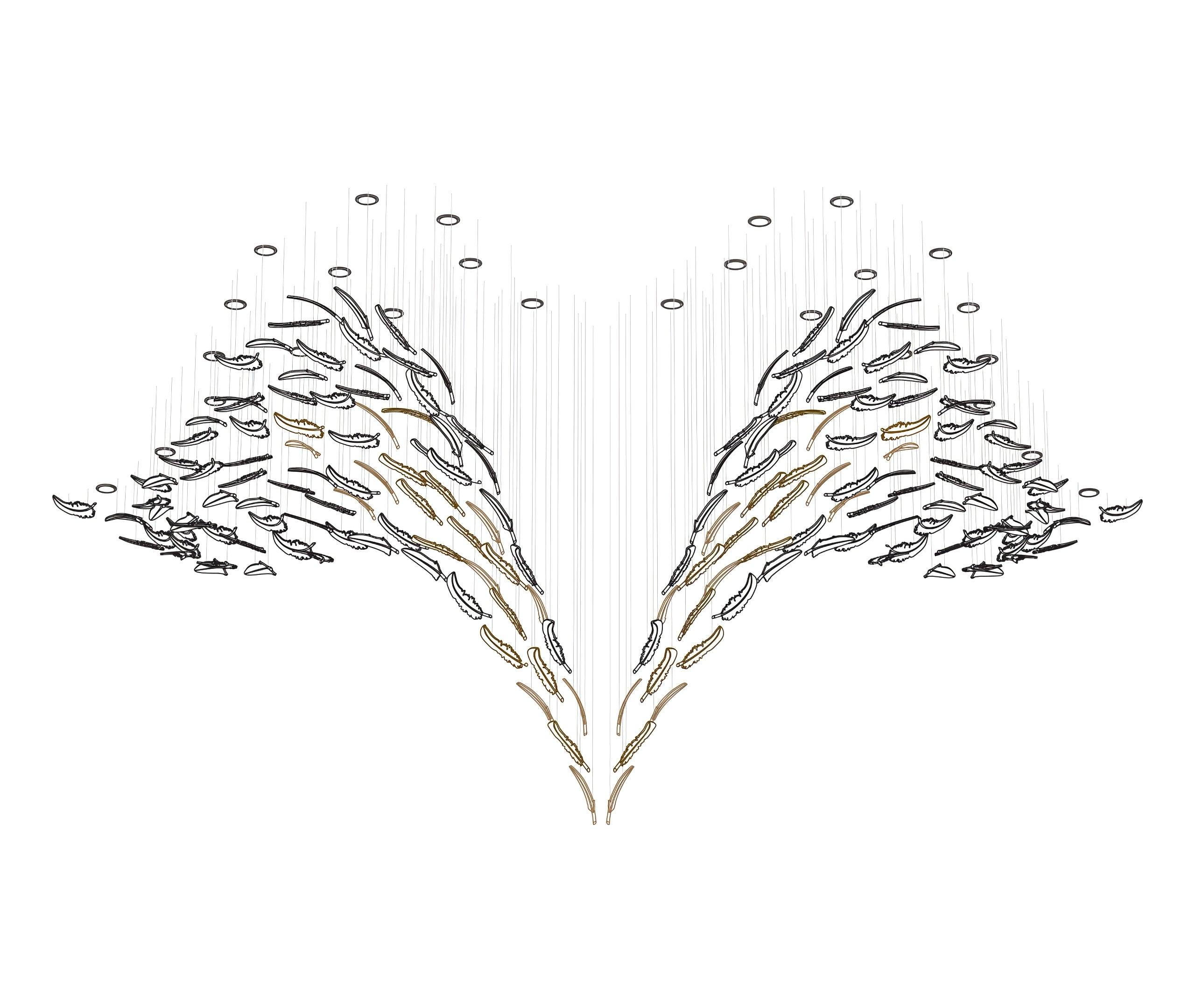Aetherial Glass Leaf Chandelier