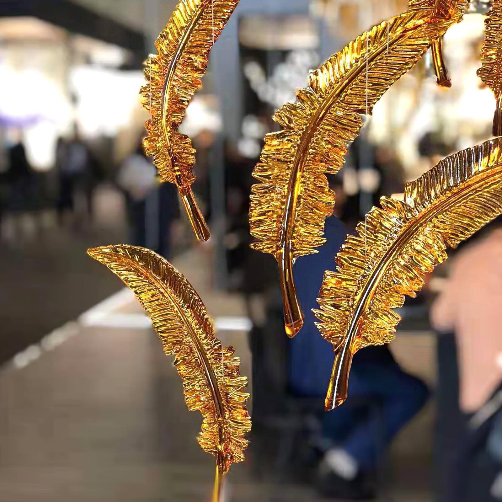 Aetherial Glass Leaf Chandelier