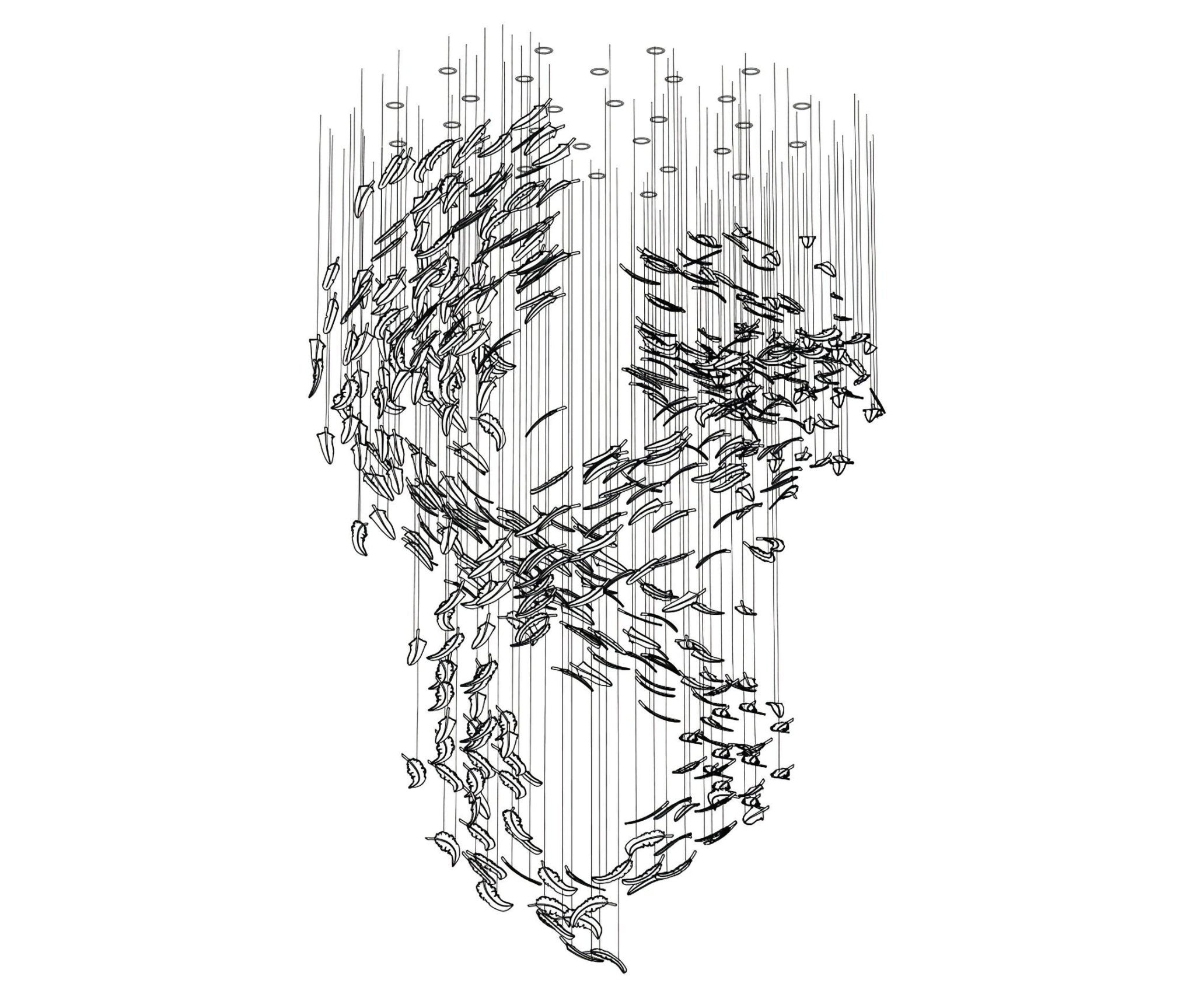 Aetherial Glass Leaf Chandelier