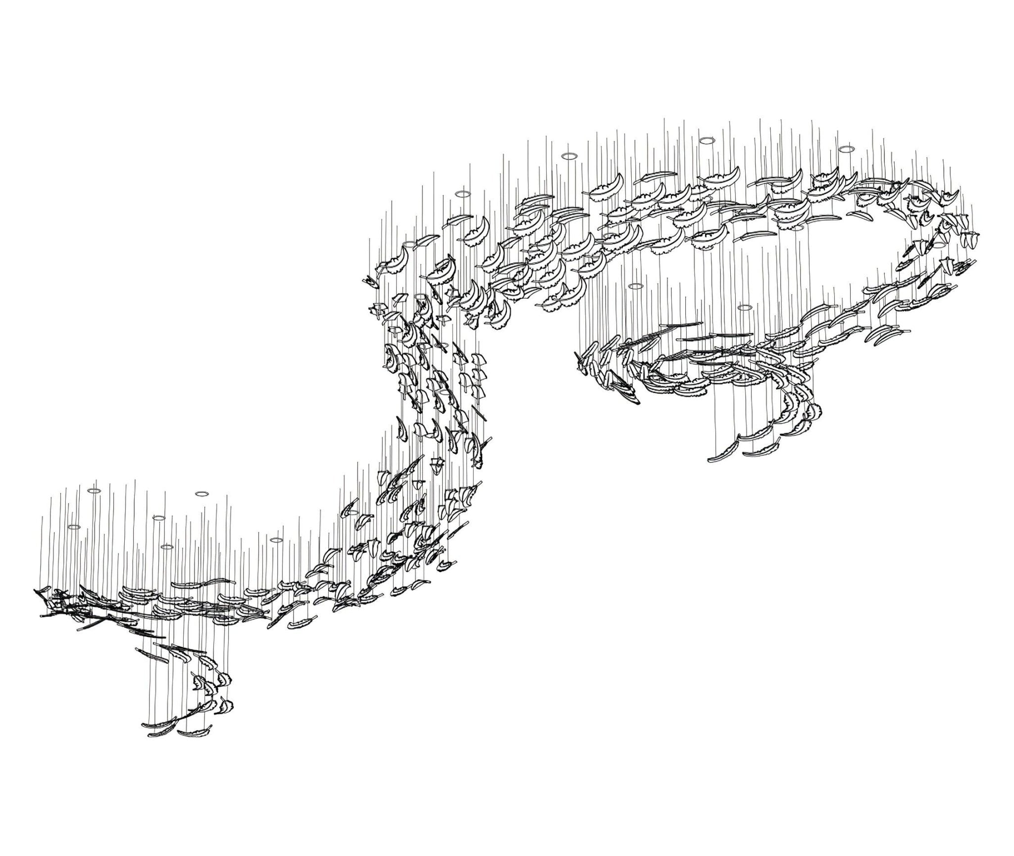 Aetherial Glass Leaf Chandelier