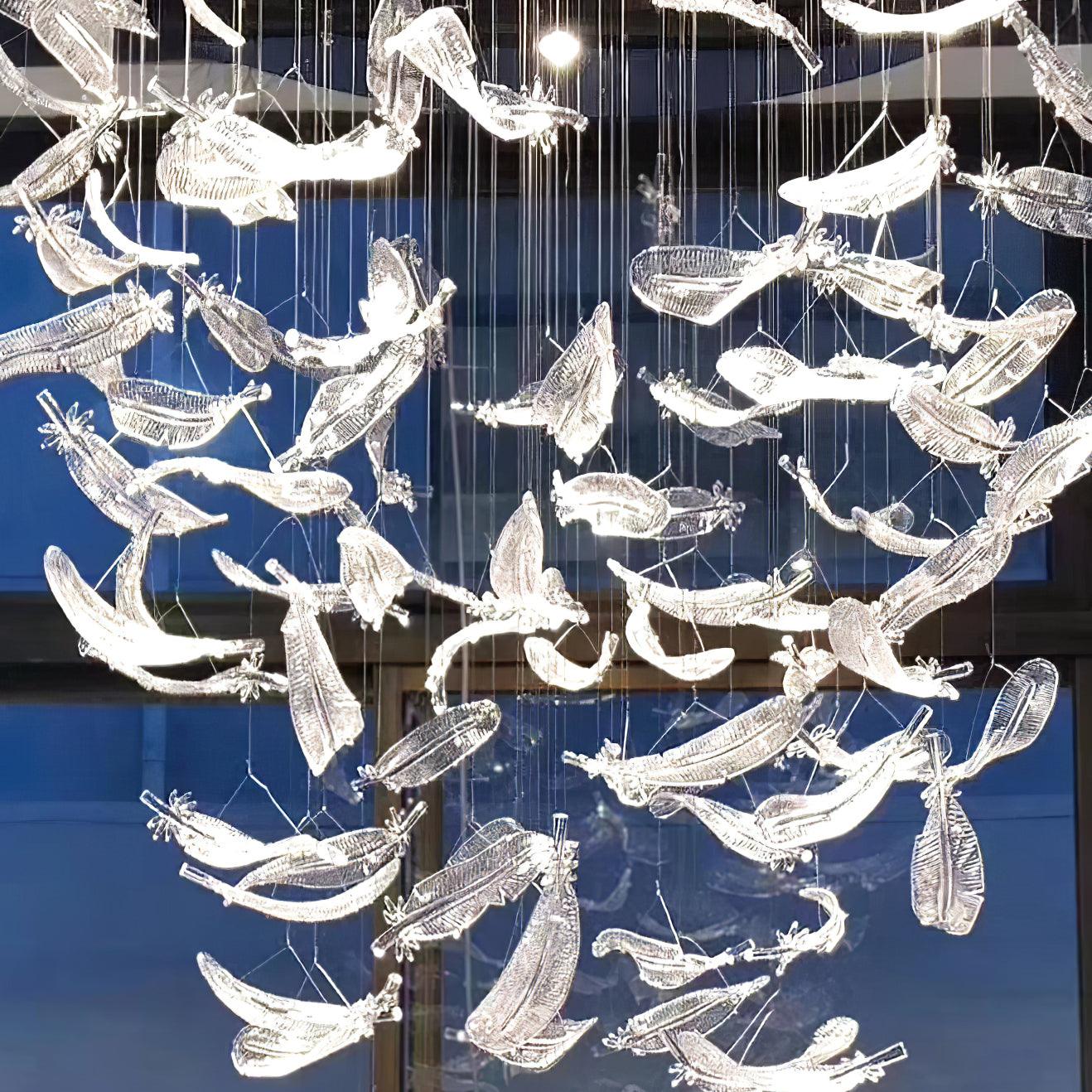 Aetherial Glass Leaf Chandelier