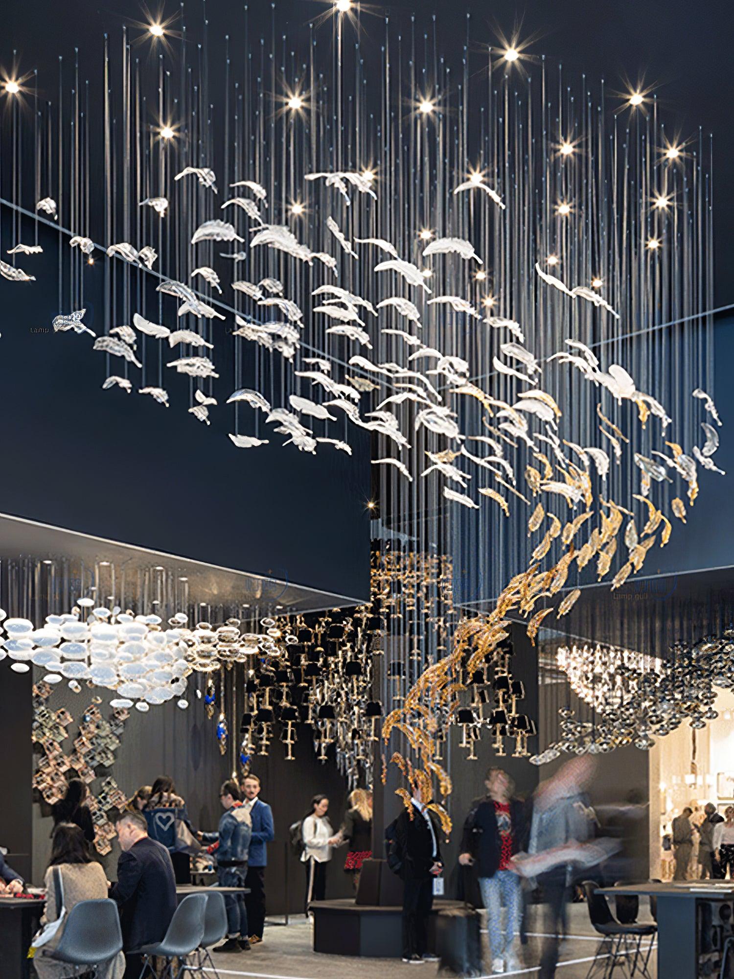 Aetherial Glass Leaf Chandelier