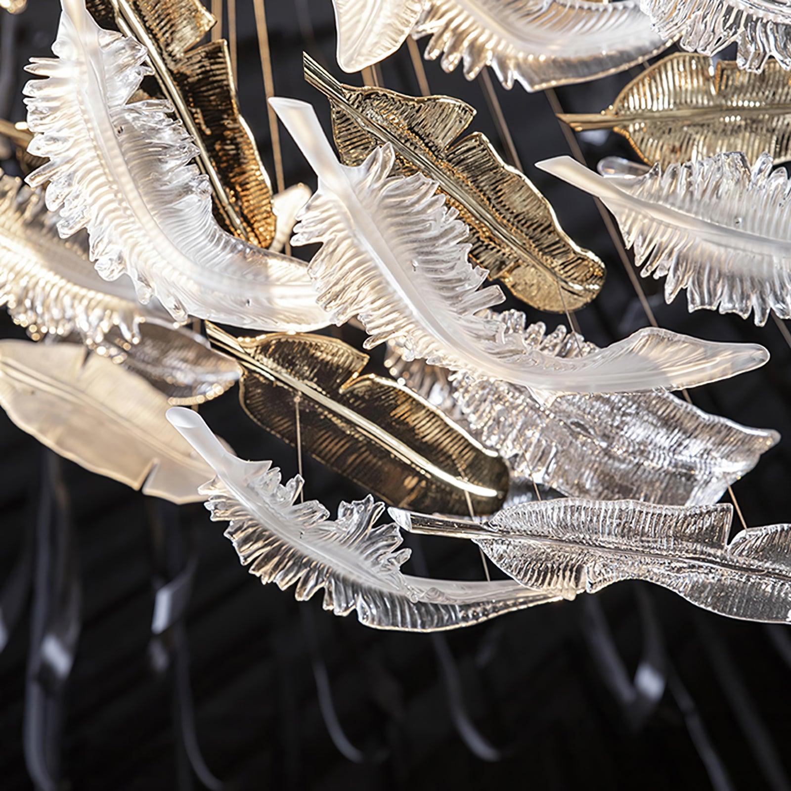 Aetherial Glass Leaf Chandelier