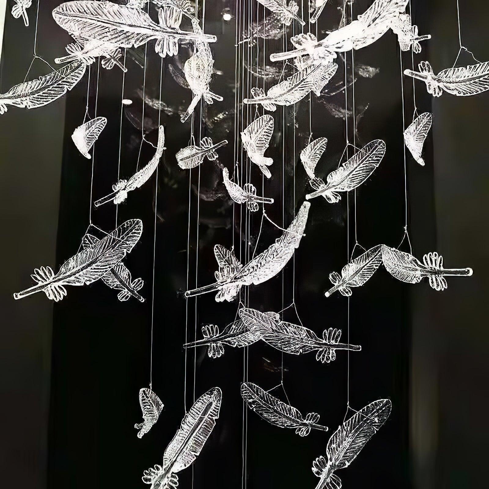 Aetherial Glass Leaf Chandelier