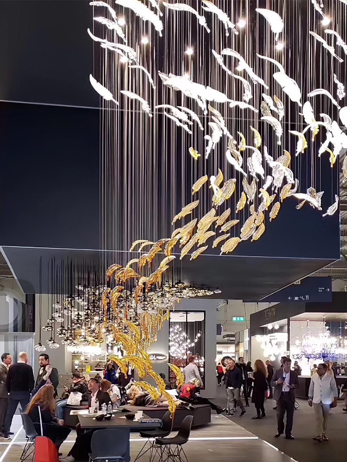Aetherial Glass Leaf Chandelier