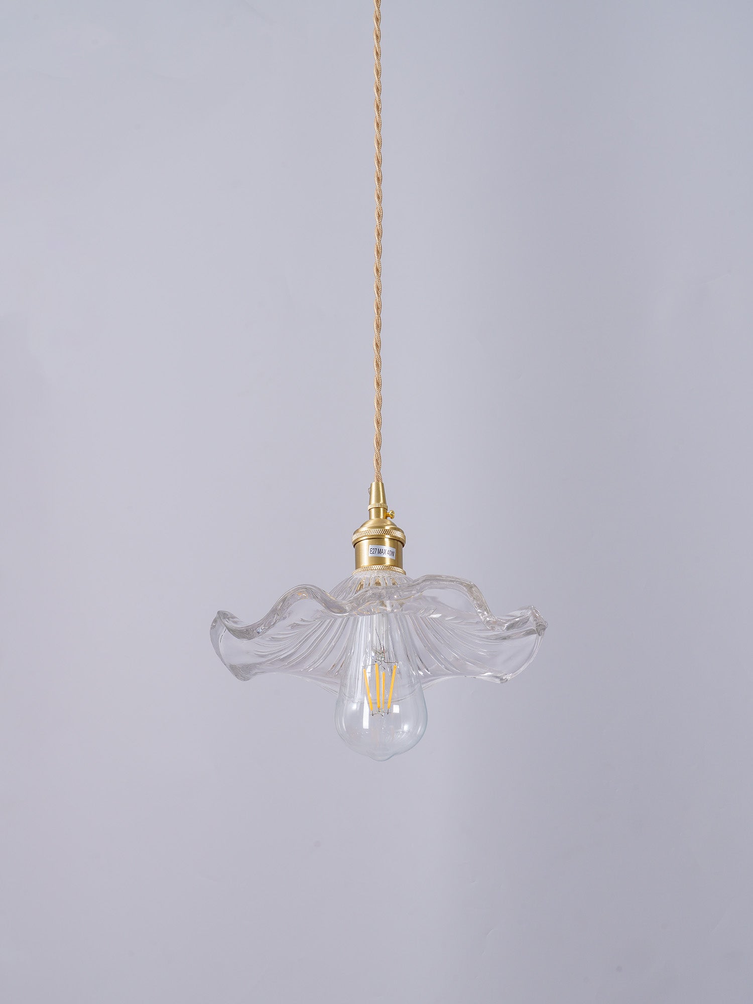 Lioralina Brass & Glass Vintage Pendant Light