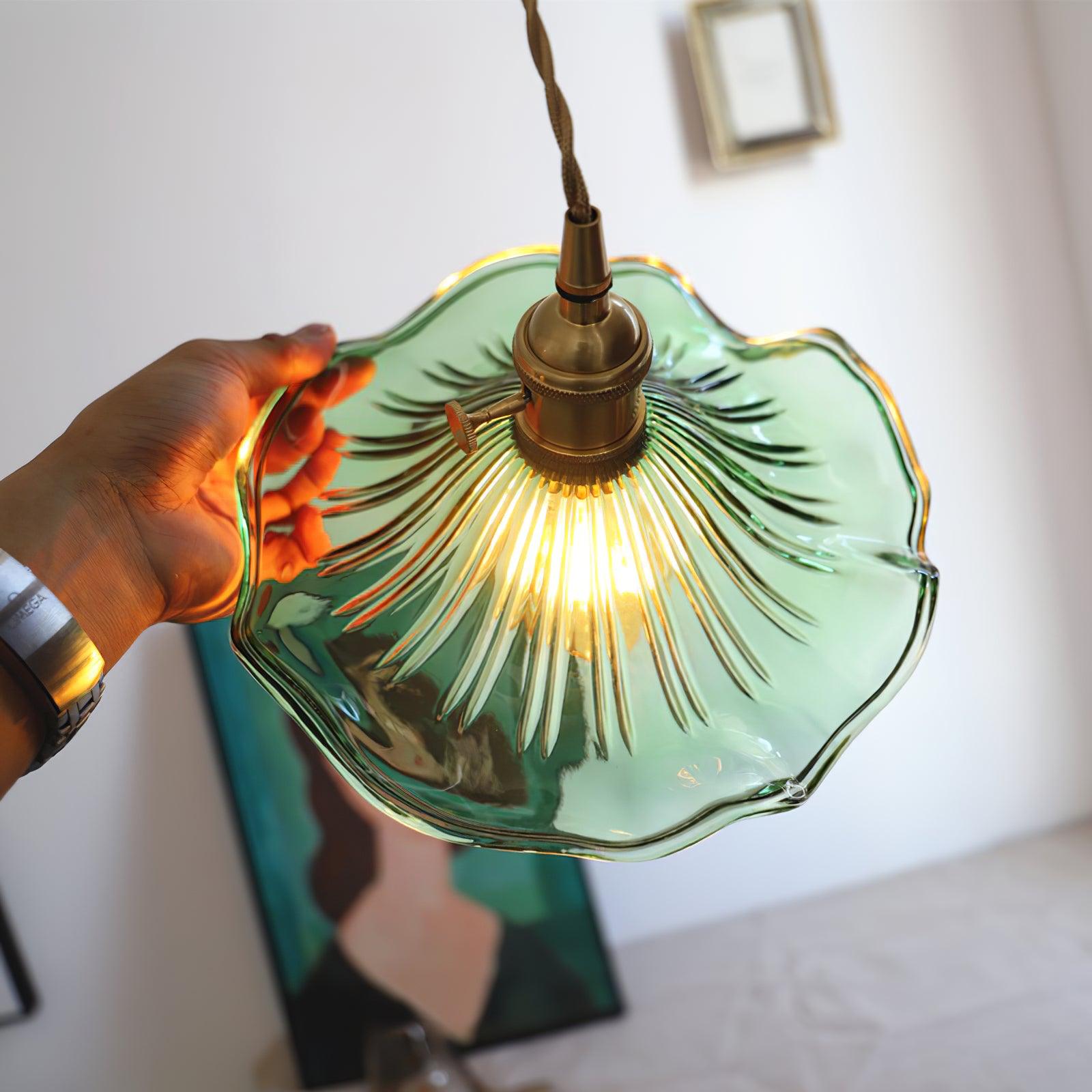 Lioralina Brass & Glass Vintage Pendant Light