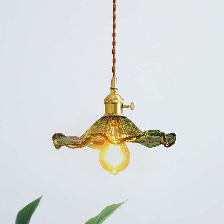 Lioralina Brass & Glass Vintage Pendant Light